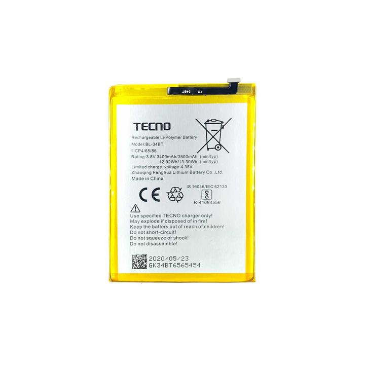 باتری گوشی تکنو Tecno Spark 2 با کد فنی BL-34BT